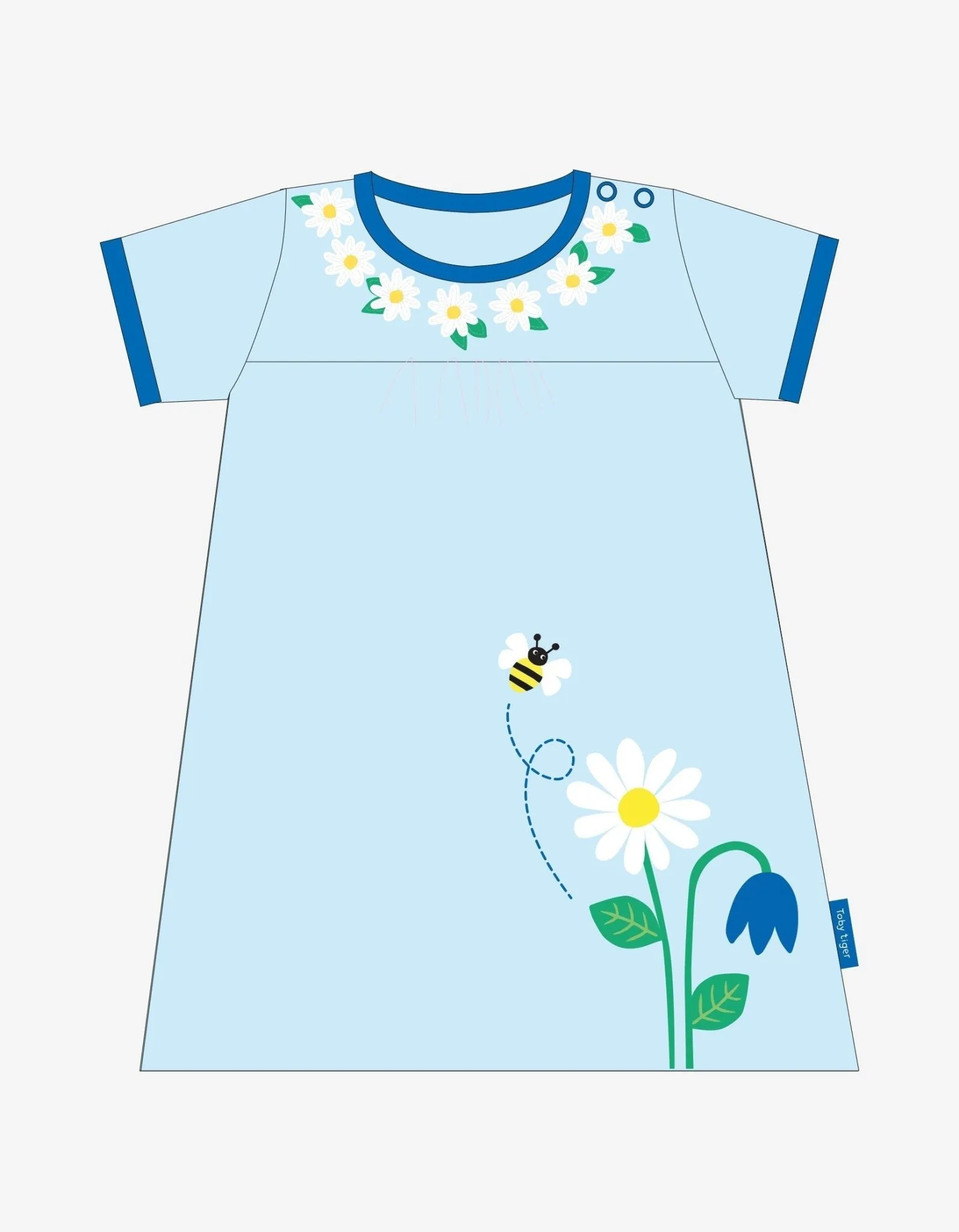 Organic English Garden Applique T-Shirt Dress