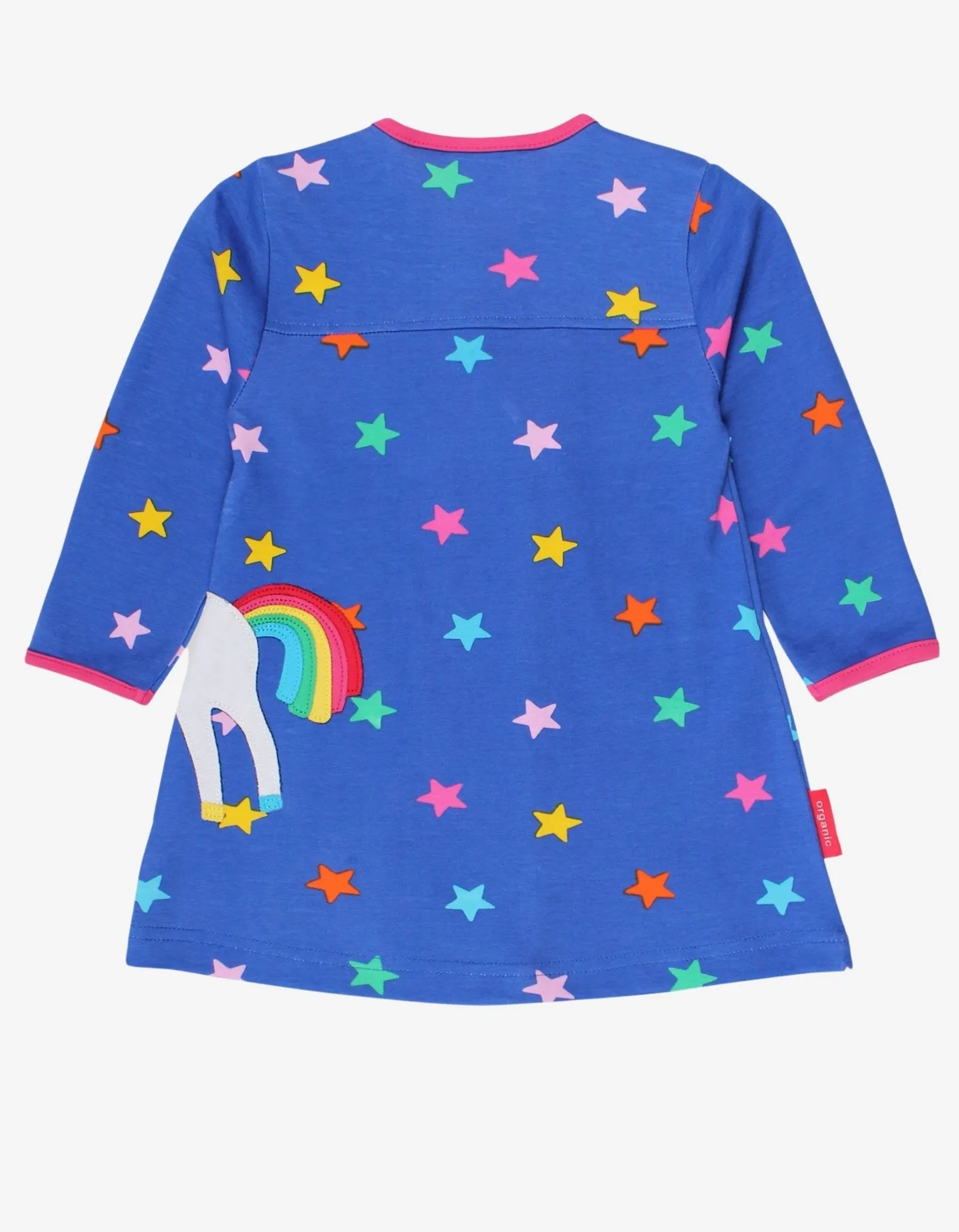 Organic Rainbow Unicorn Applique T-Shirt Dress