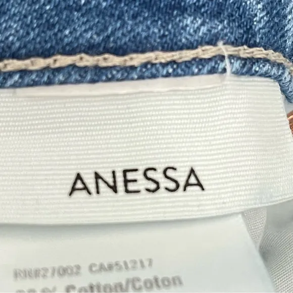 Paige 32x27 14 Anessa High Rise Ankle Wide Leg Jeans 0862 light blue distressed