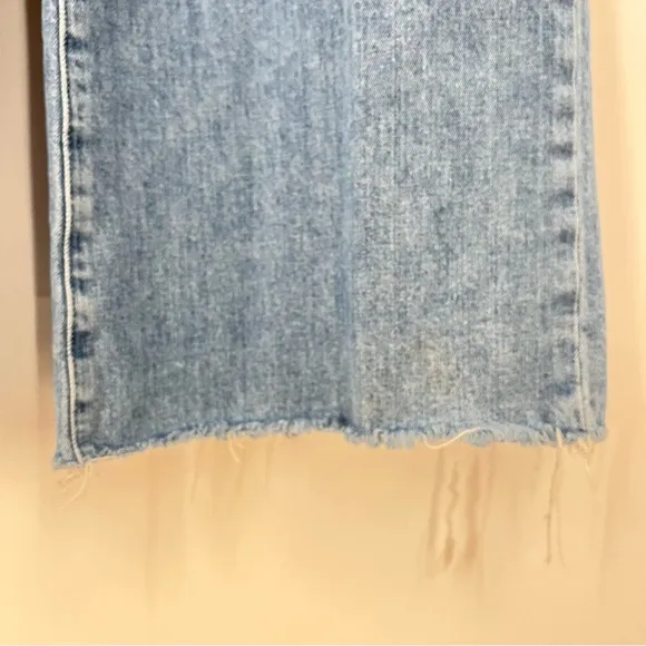 Paige 32x27 14 Anessa High Rise Ankle Wide Leg Jeans 0862 light blue distressed