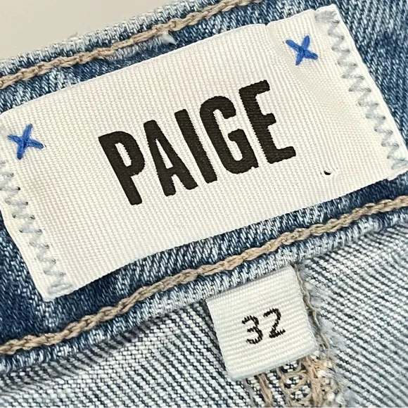 Paige 32x27 14 Anessa High Rise Ankle Wide Leg Jeans 0862 light blue distressed