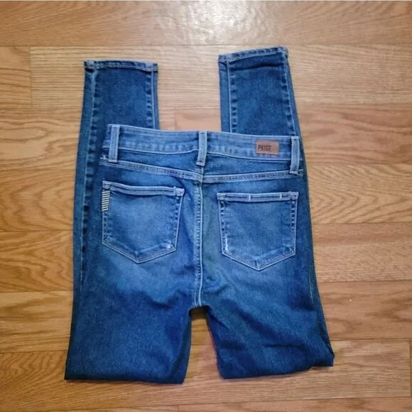Paige 'Hoxton Ankle' Distressed Blue Jeans