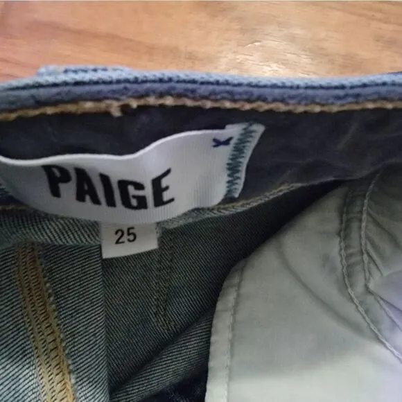 Paige 'Hoxton Ankle' Distressed Blue Jeans