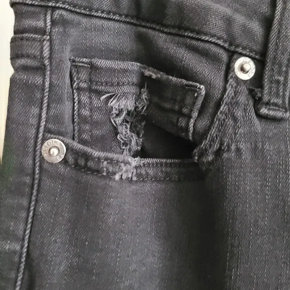 PISTOLA Black Skinny Destructed Frayed Hem Stretch Jeans P6852BEM-BL8 Women's 31