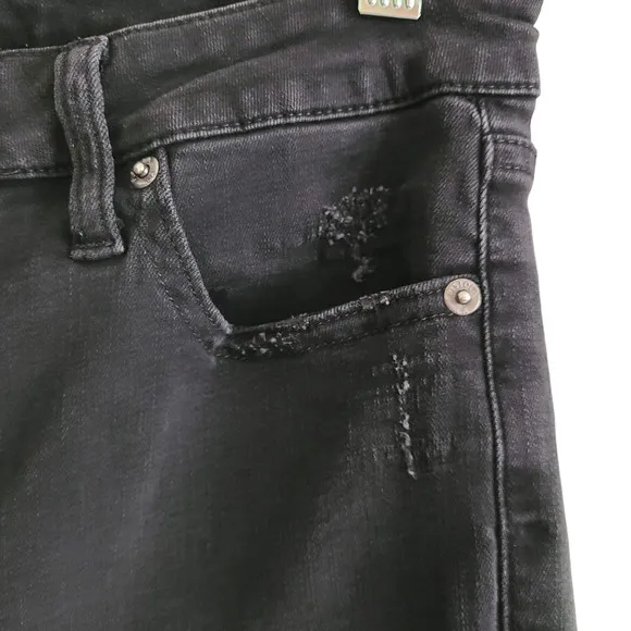PISTOLA Black Skinny Destructed Frayed Hem Stretch Jeans P6852BEM-BL8 Women's 31