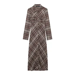 Plaid Maxi Shirt Dress