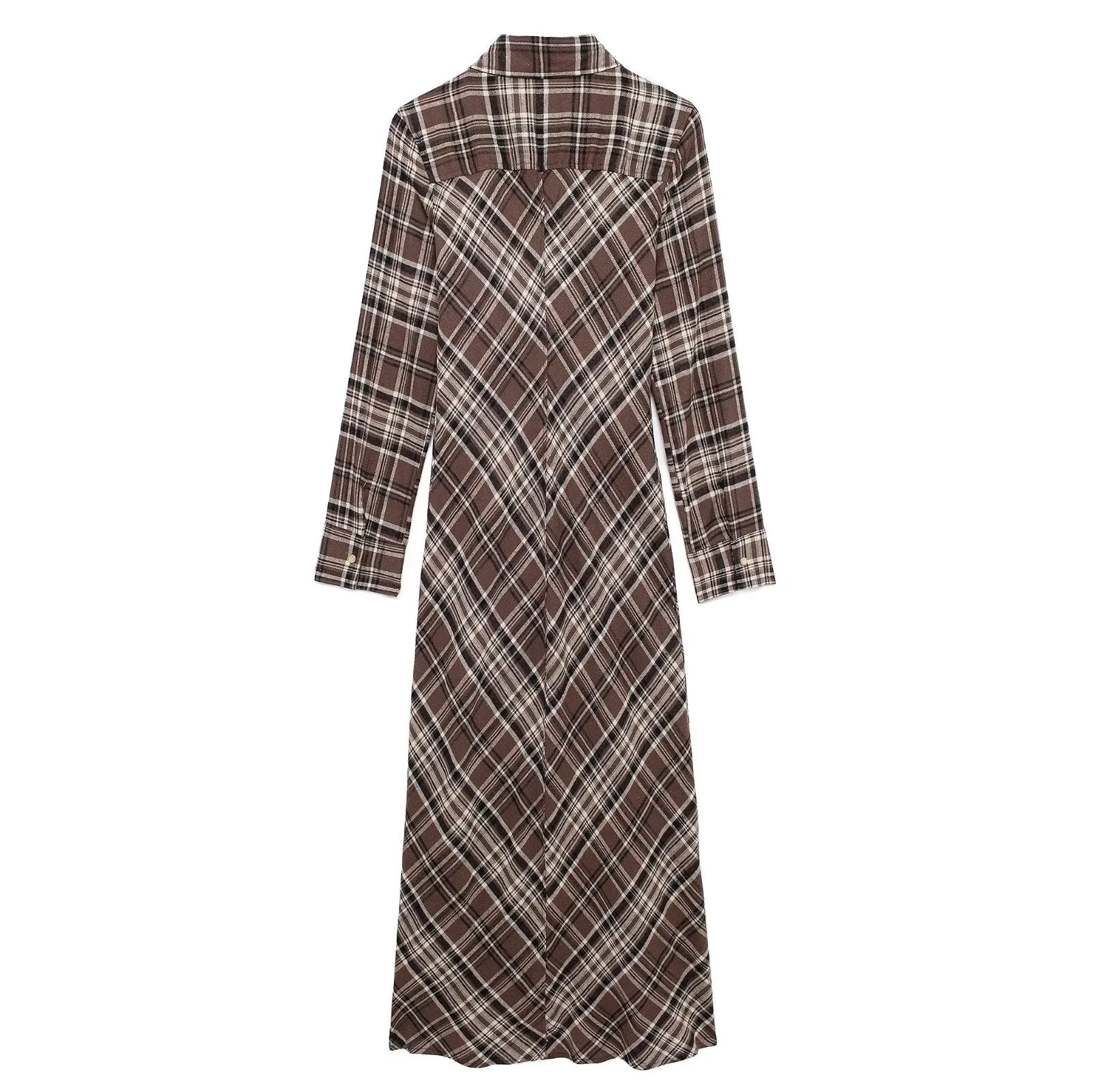 Plaid Maxi Shirt Dress
