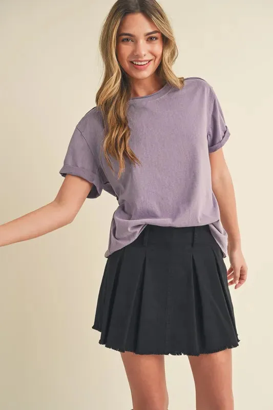Pleated Denim Mini Skirt For Women – Trendy Flattering Fashionable High-Waist Street Style Staple With Trendy Pleats And Stretch Comfort