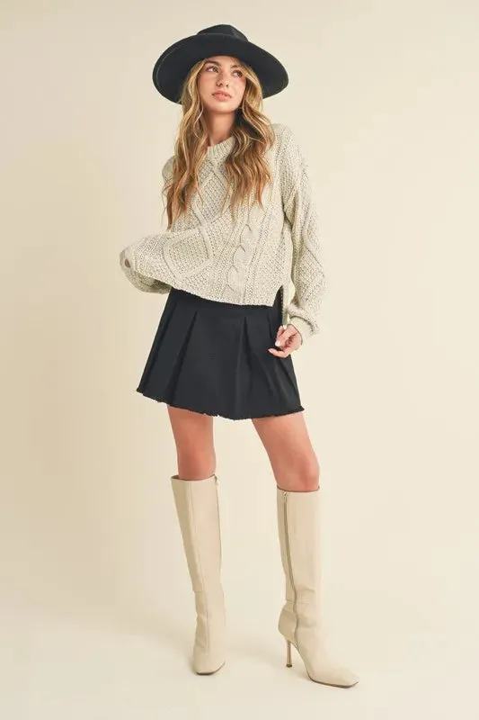 Pleated Denim Mini Skirt For Women – Trendy Flattering Fashionable High-Waist Street Style Staple With Trendy Pleats And Stretch Comfort