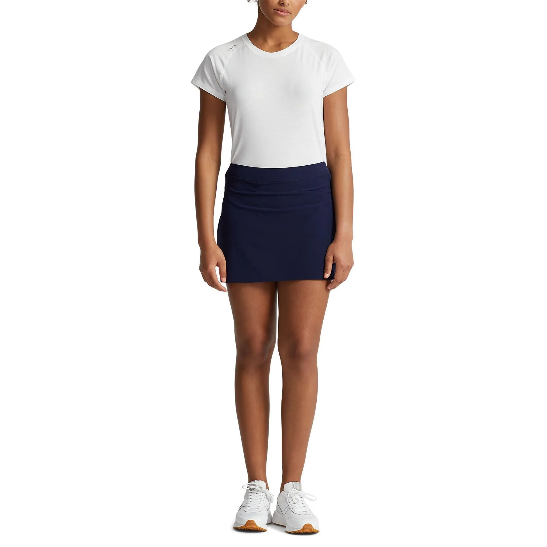 Pleated Four-Way-Stretch Skort French Navy