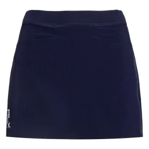 Pleated Four-Way-Stretch Skort French Navy