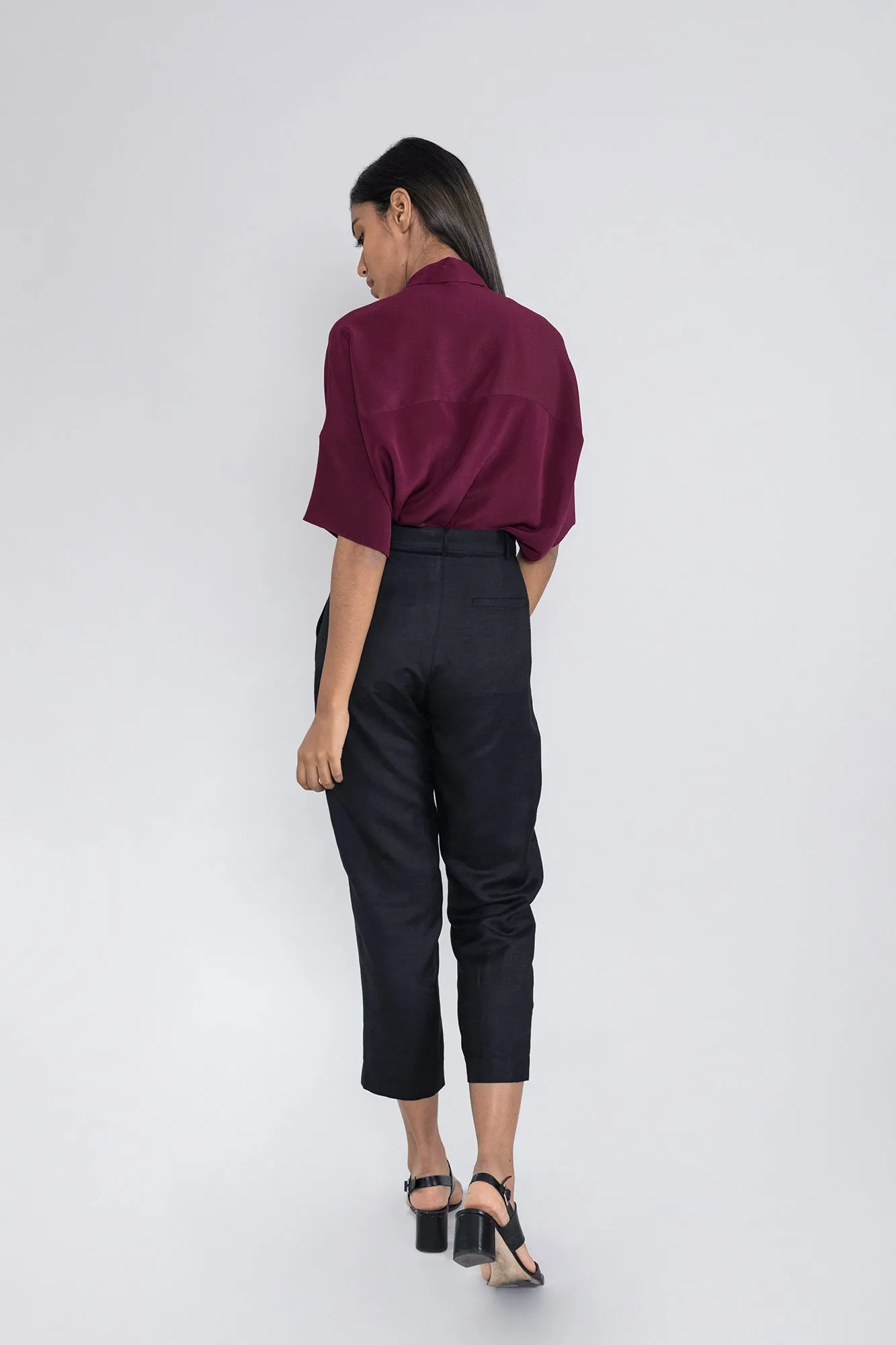 Pleated Slim Leg Trouser
