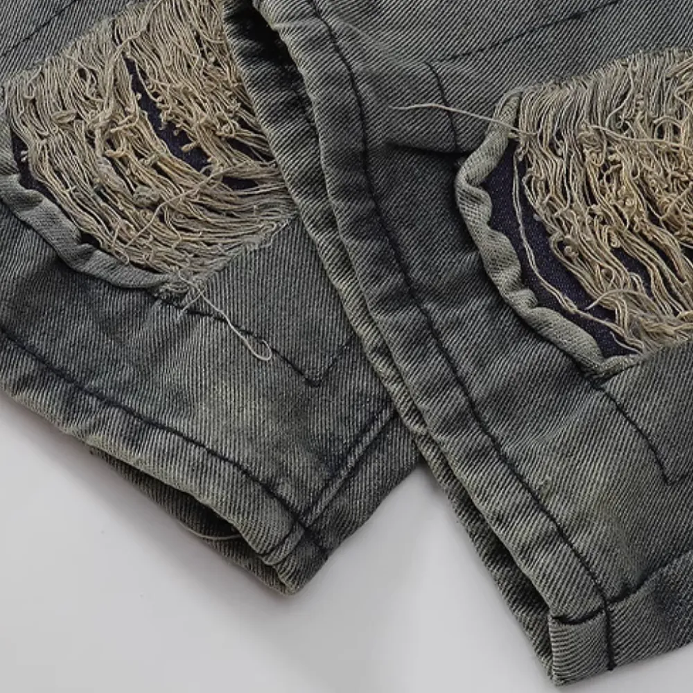 PM | Distressed Denim Contrast Jeans