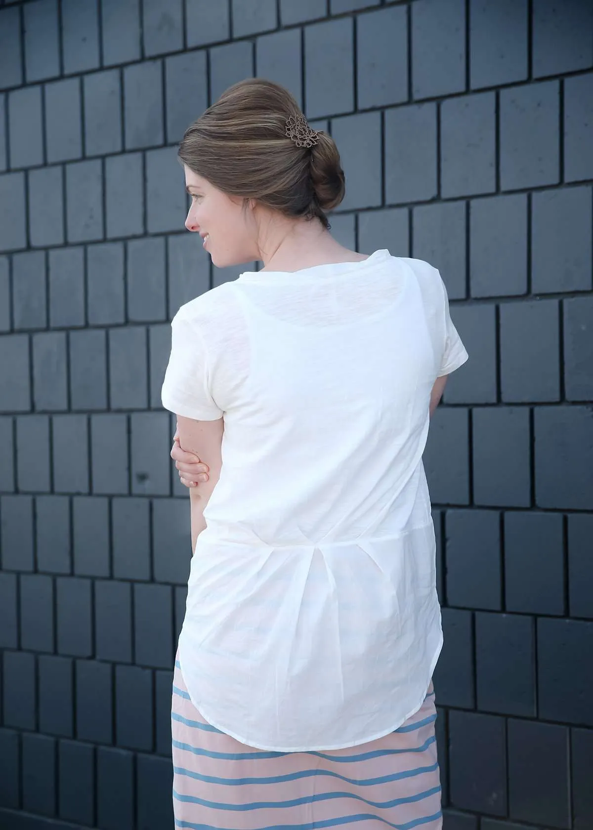 Popplin Pleated Knit Top-FINAL SALE