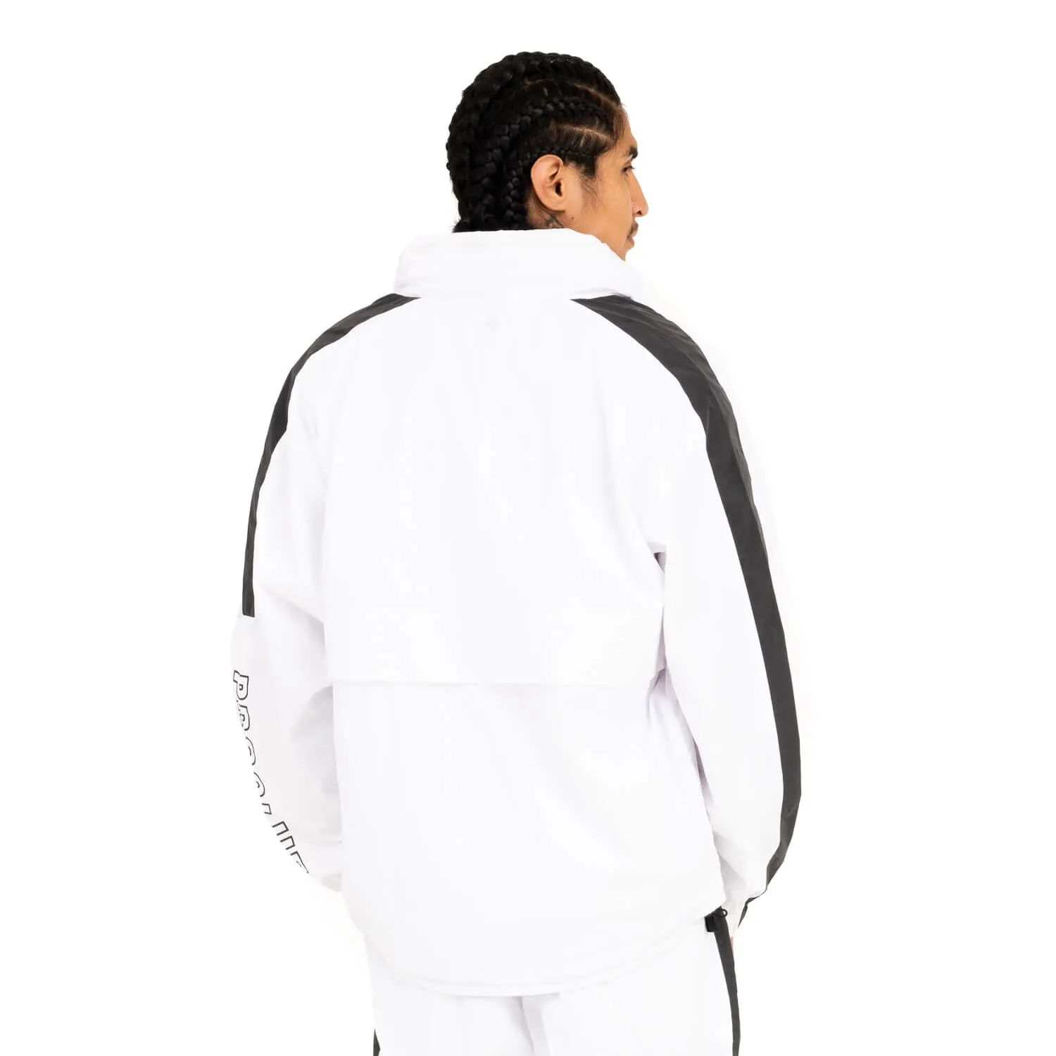 Pro Club Full Court Windbreaker Jacket -  White/Black