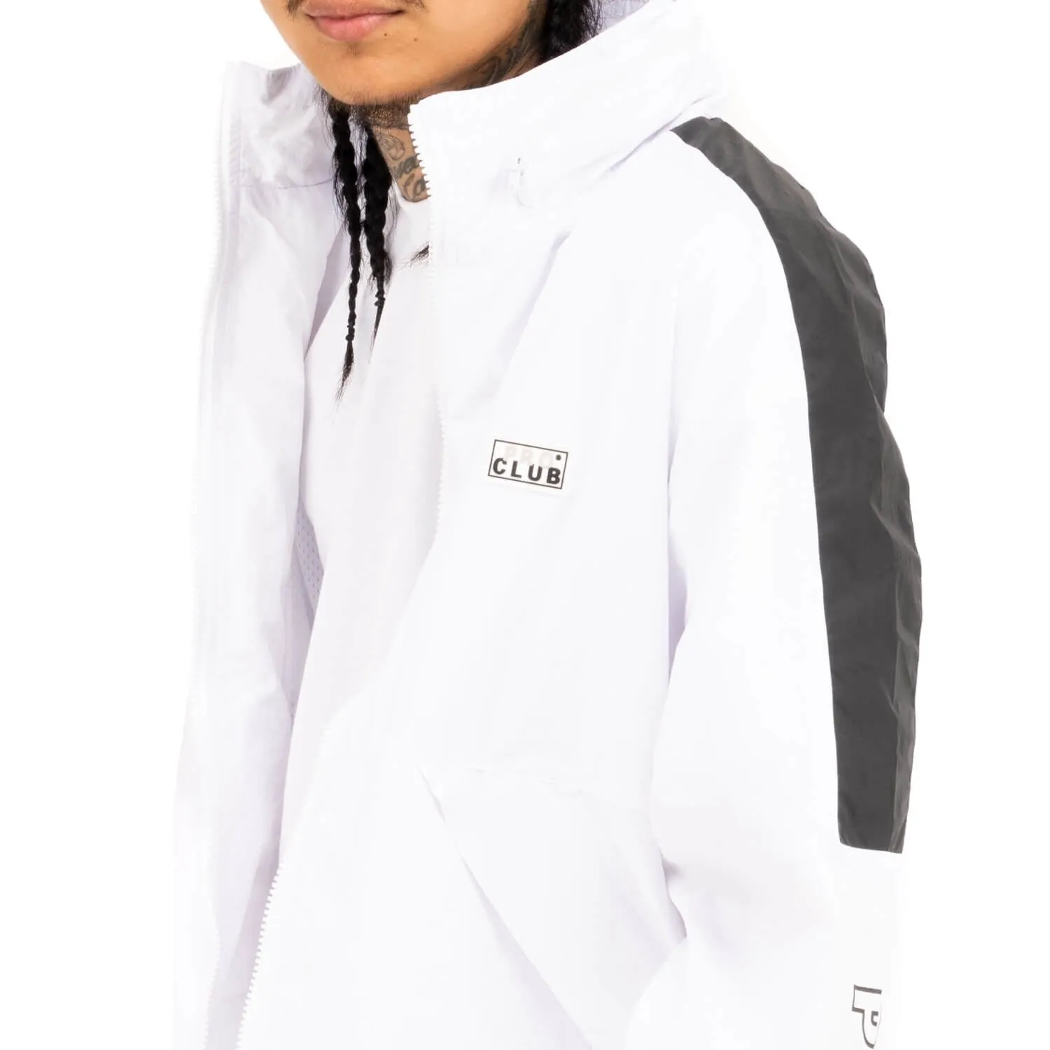 Pro Club Full Court Windbreaker Jacket -  White/Black