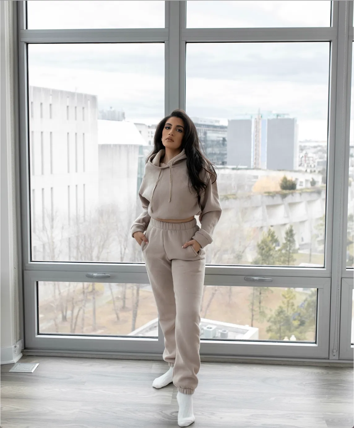 Rachel Hoodie and Sweat Pant Set Taupe