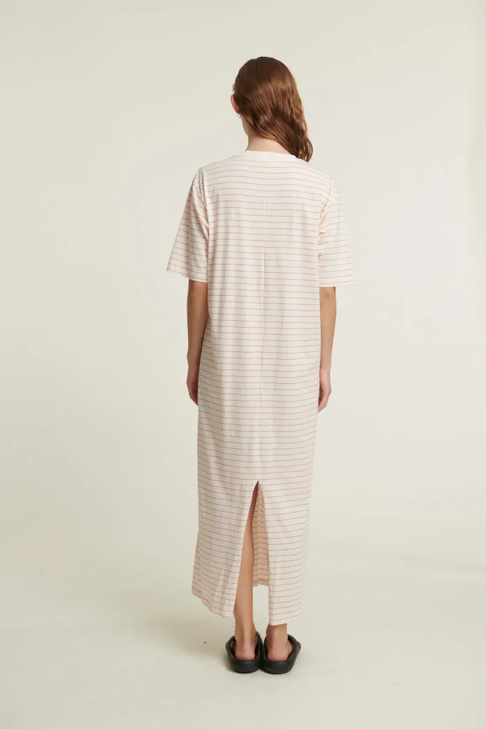 Raja Striped Dress - Grenadine / whisper white