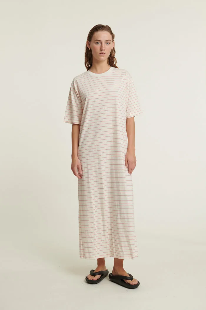 Raja Striped Dress - Grenadine / whisper white