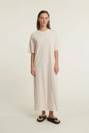 Raja Striped Dress - Grenadine / whisper white