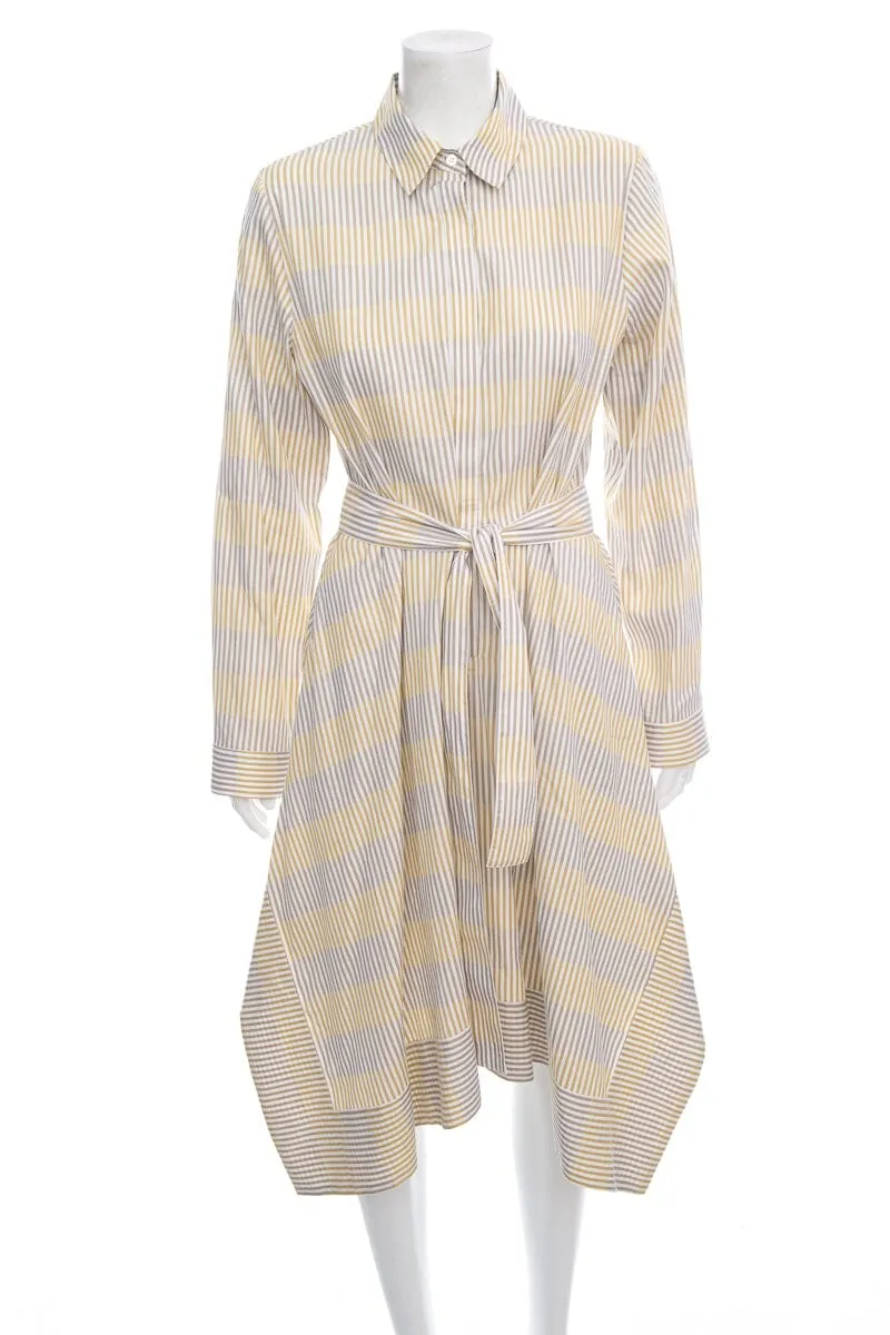 Rani Arabella Mustard Striped Shirt Dress SZ M