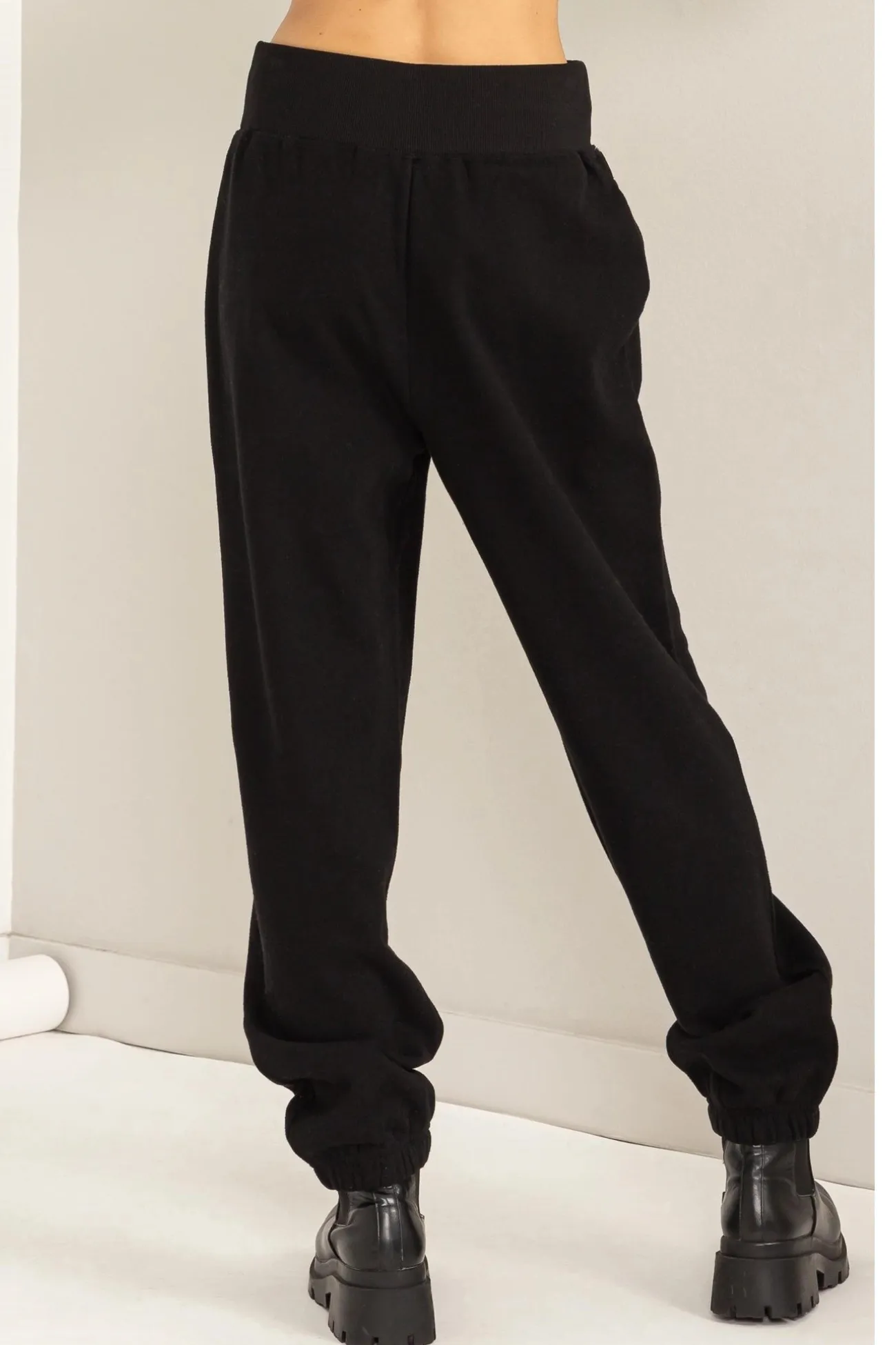 Ready or Not Pocketed High-Waist Jogger Pants-Black