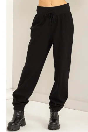 Ready or Not Pocketed High-Waist Jogger Pants-Black