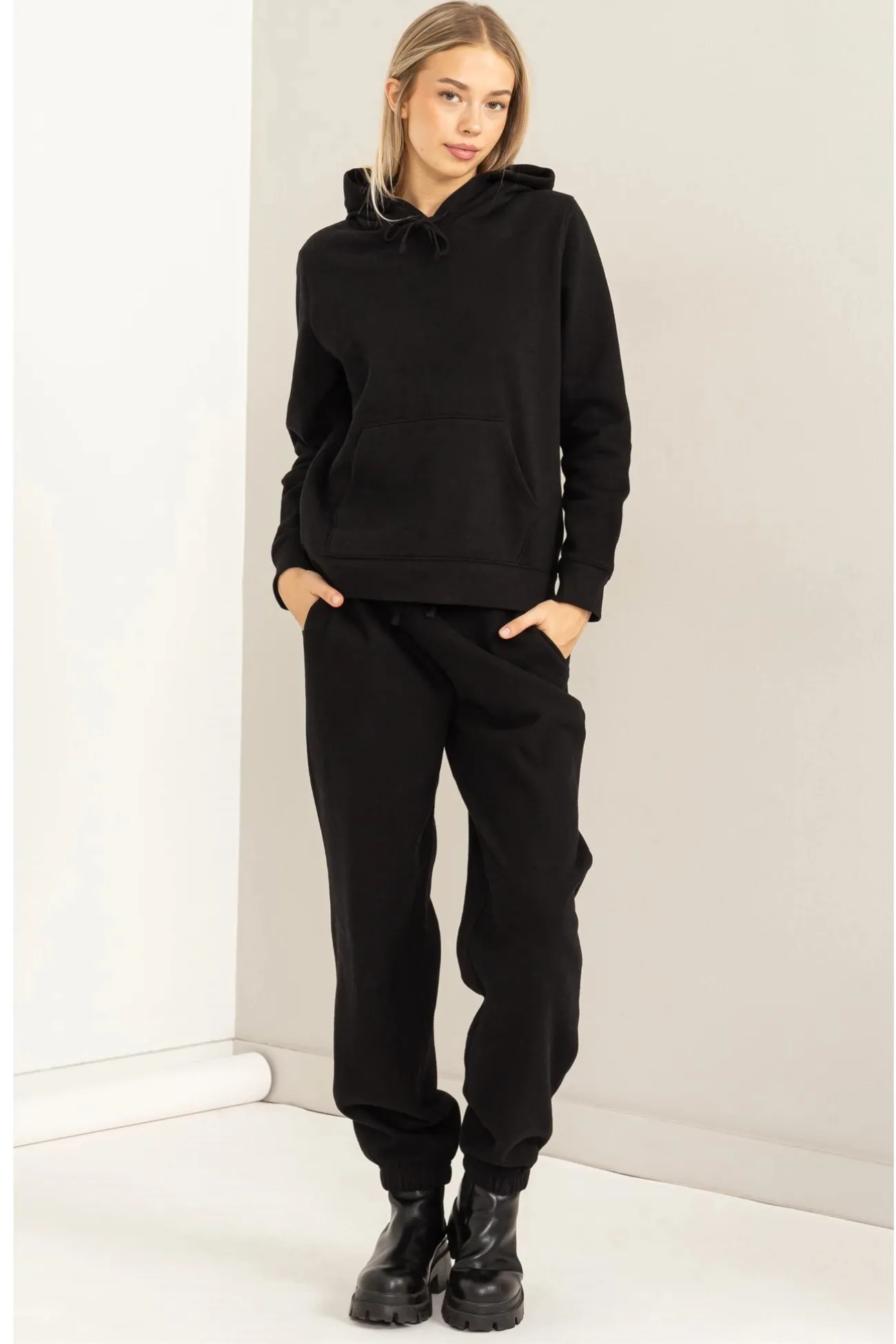 Ready or Not Pocketed High-Waist Jogger Pants-Black