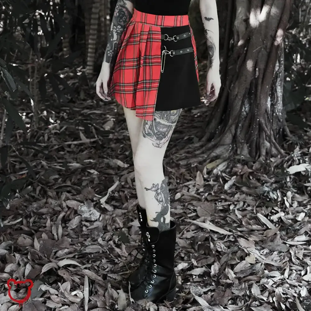Red & Black Punk Skirt