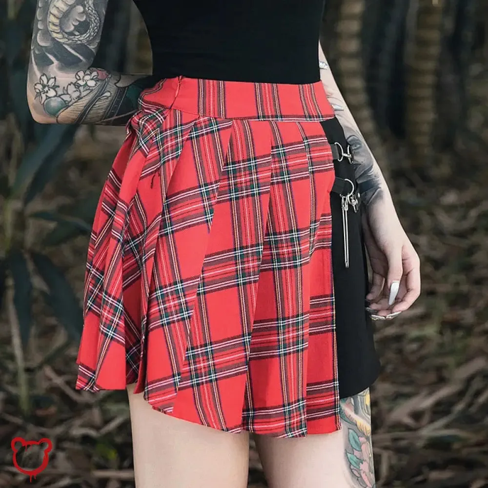 Red & Black Punk Skirt