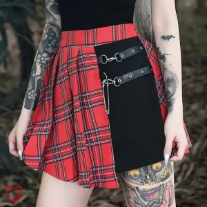 Red & Black Punk Skirt