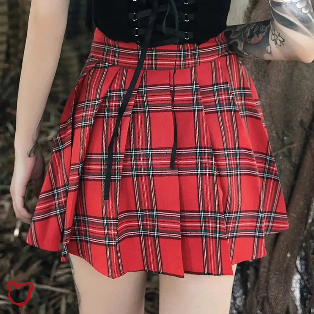Red & Black Punk Skirt
