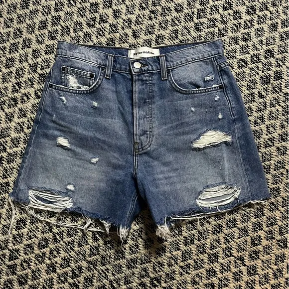 Reformation Jeans Lola High Waist Denim Short in Arches Size 27