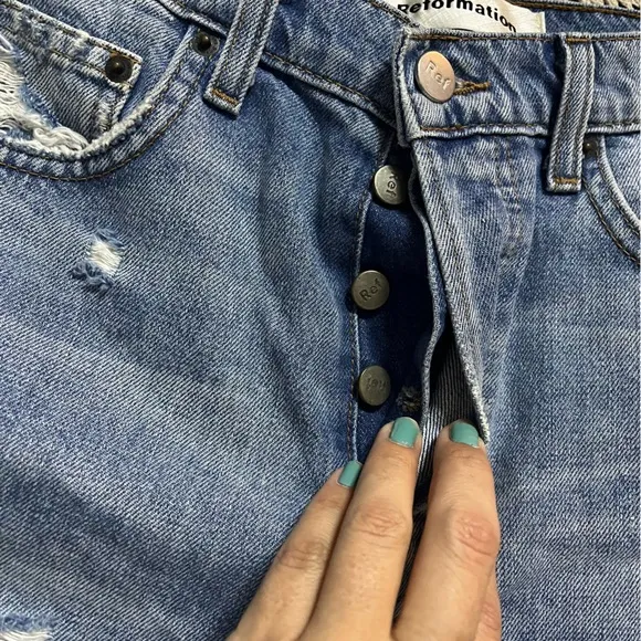 Reformation Jeans Lola High Waist Denim Short in Arches Size 27