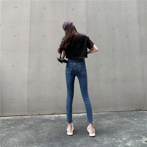 Ripped Cropped Skinny Jeans