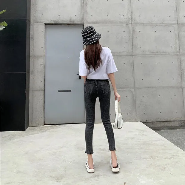 Ripped Cropped Skinny Jeans