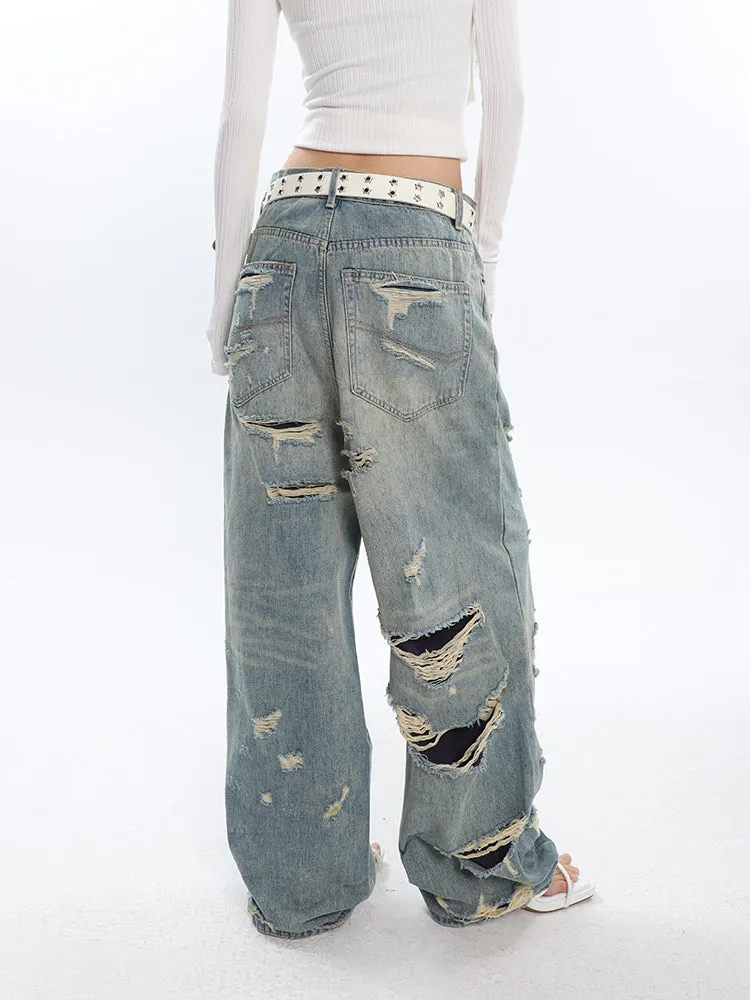 Ripped   Destroyed Baggy Jeans
