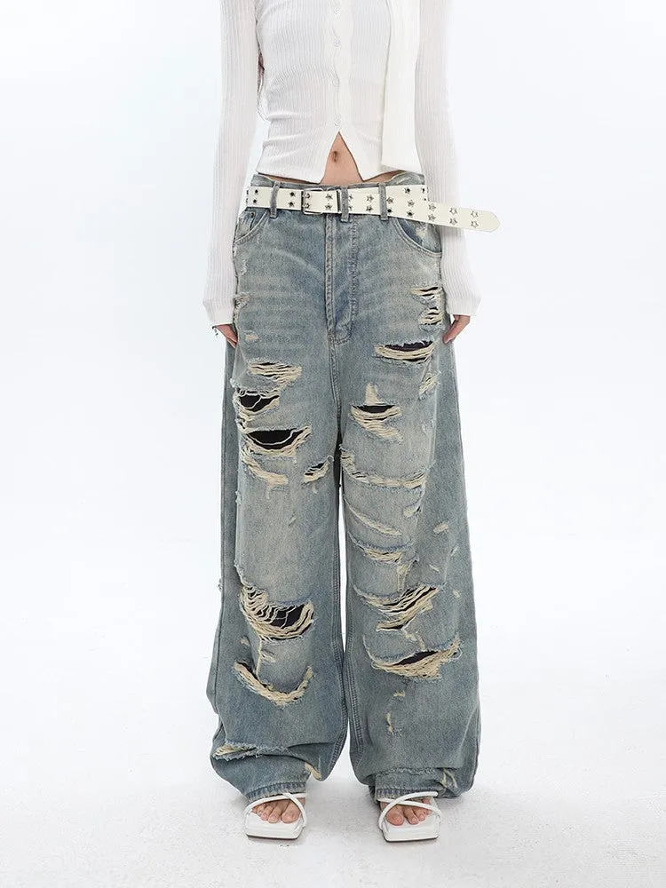 Ripped   Destroyed Baggy Jeans