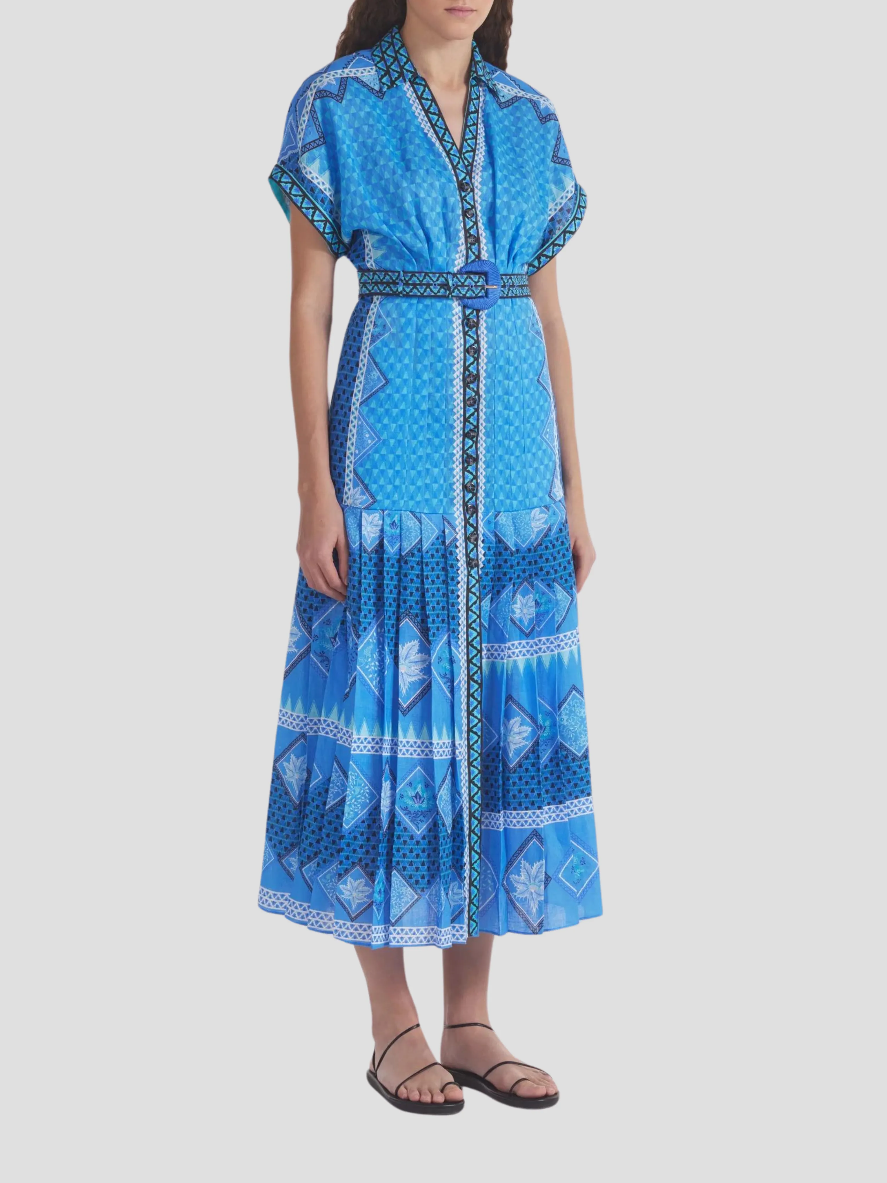 Riya Dress in Peri Verdant