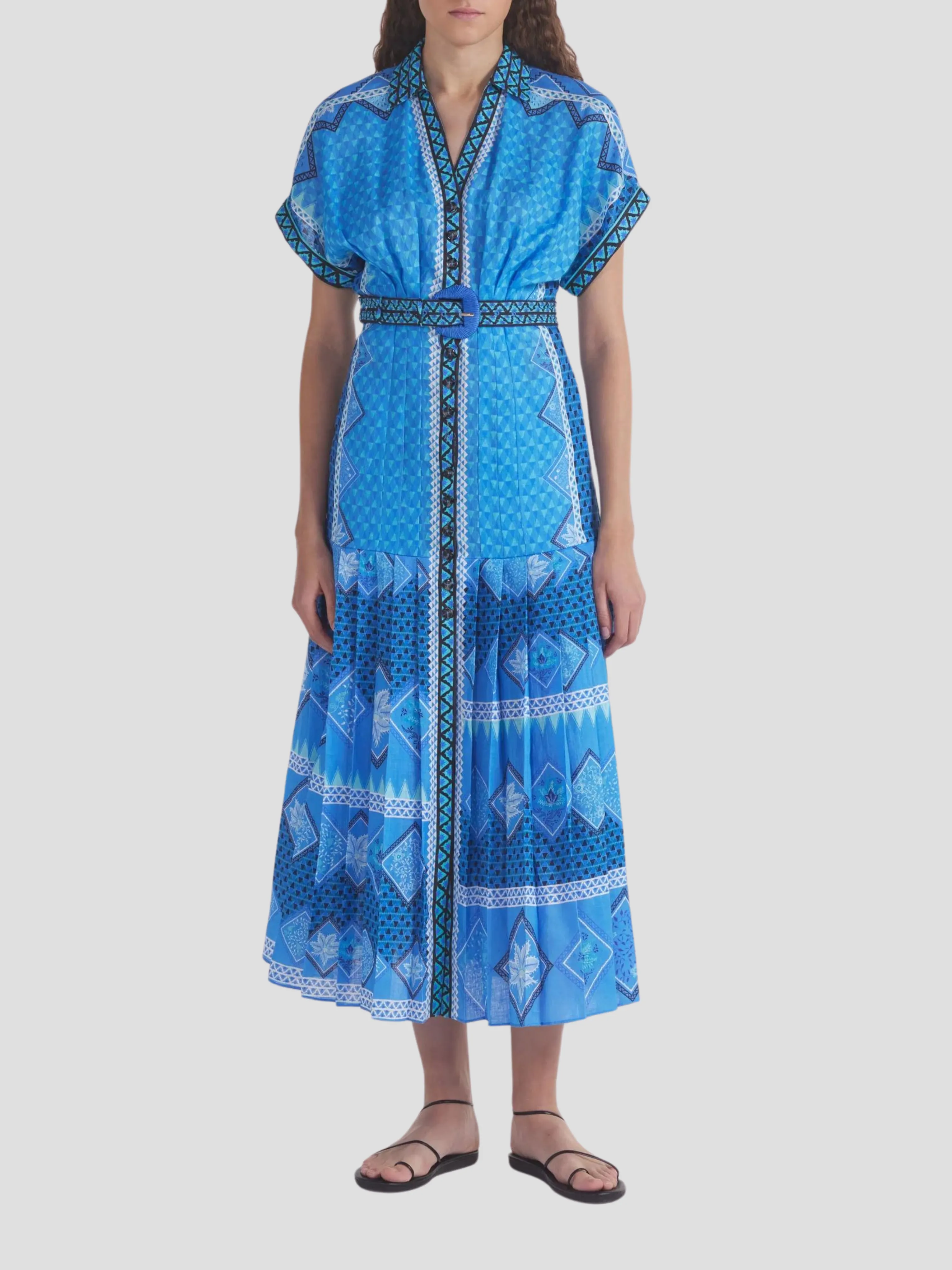 Riya Dress in Peri Verdant