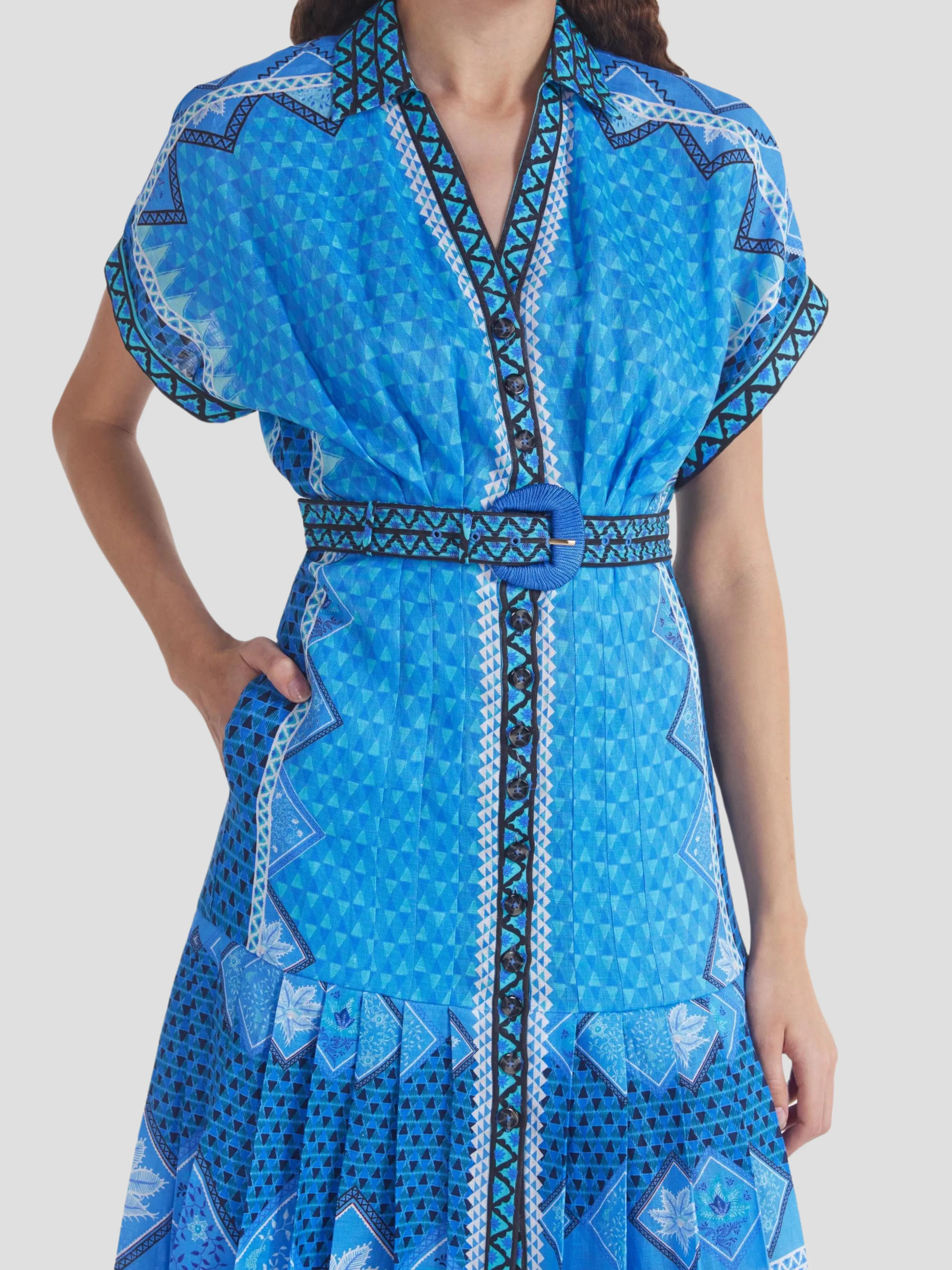 Riya Dress in Peri Verdant