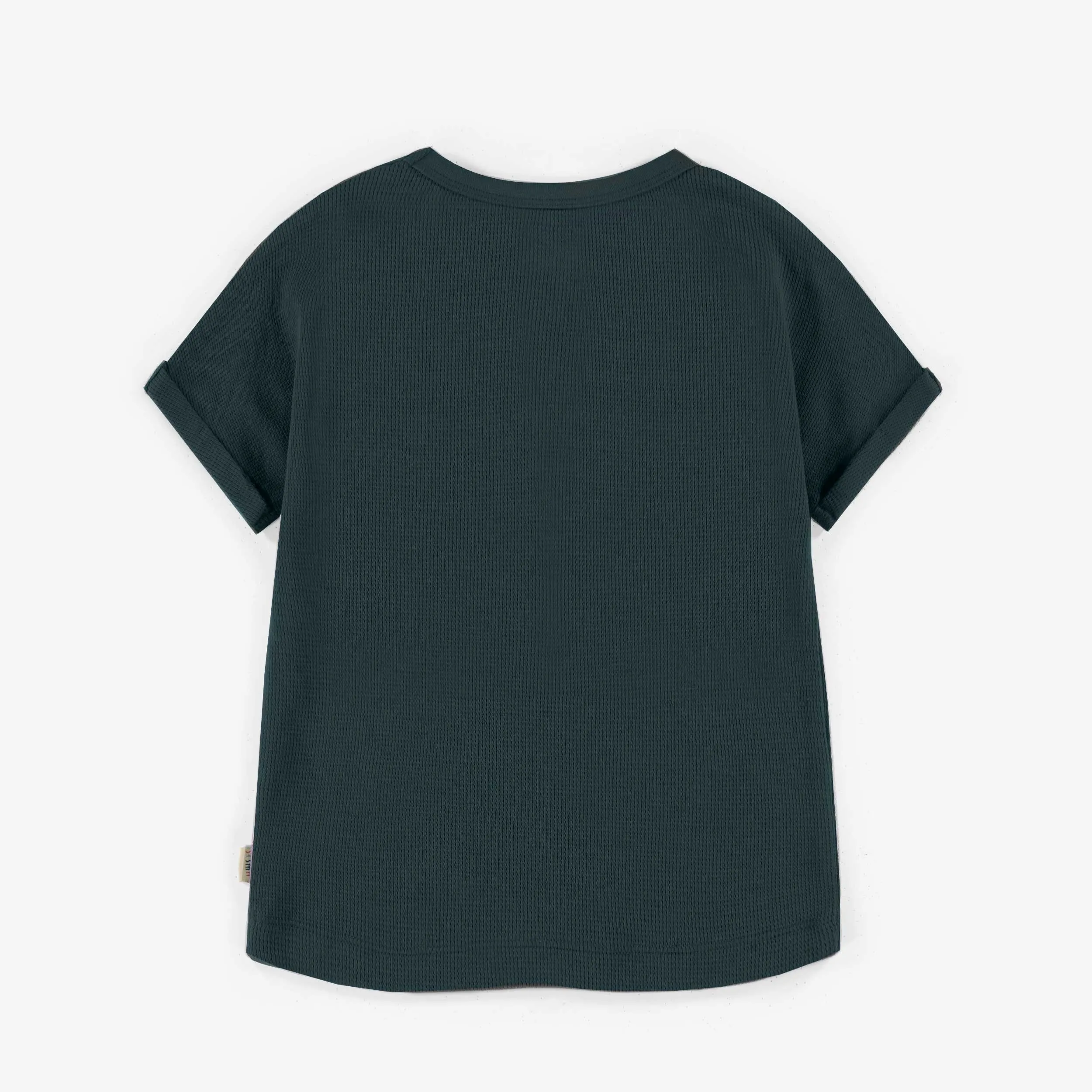 Robe t-shirt verte foncé à manches courtes, bébé || Dark green t-shirt dress with short sleeves, baby