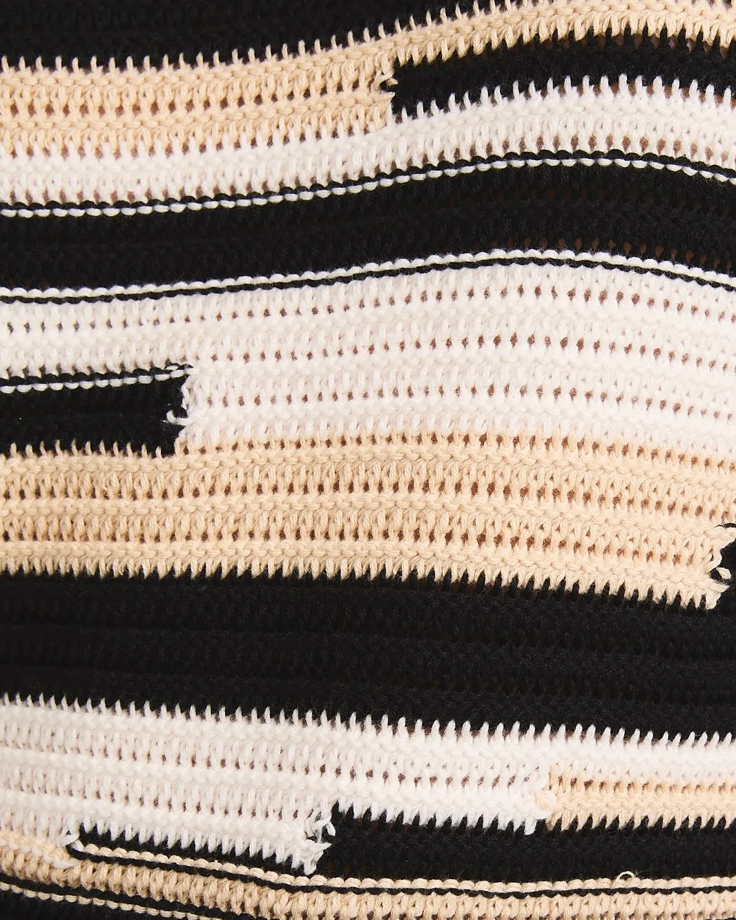 Round Neck Sweater Vest in Black-Multi
