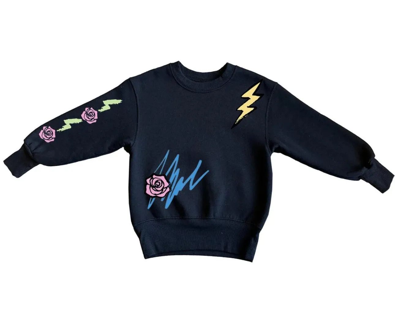 rowdy sprout- Rolling Stones Crew Sweatshirt (Jet Black)
