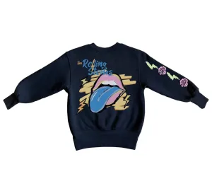 rowdy sprout- Rolling Stones Crew Sweatshirt (Jet Black)