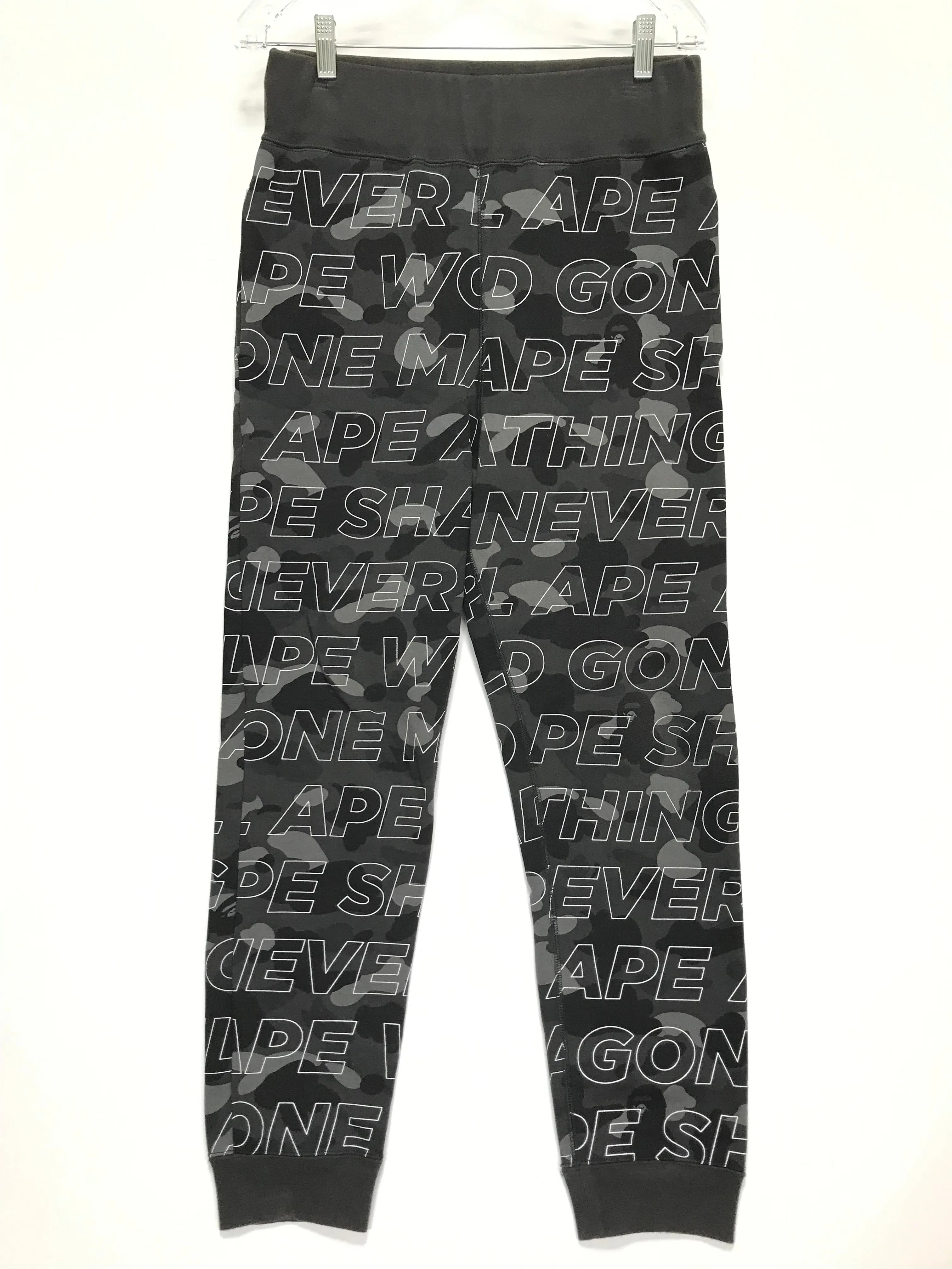 [S] A Bathing Ape Bape Text Camo Sweat Pants