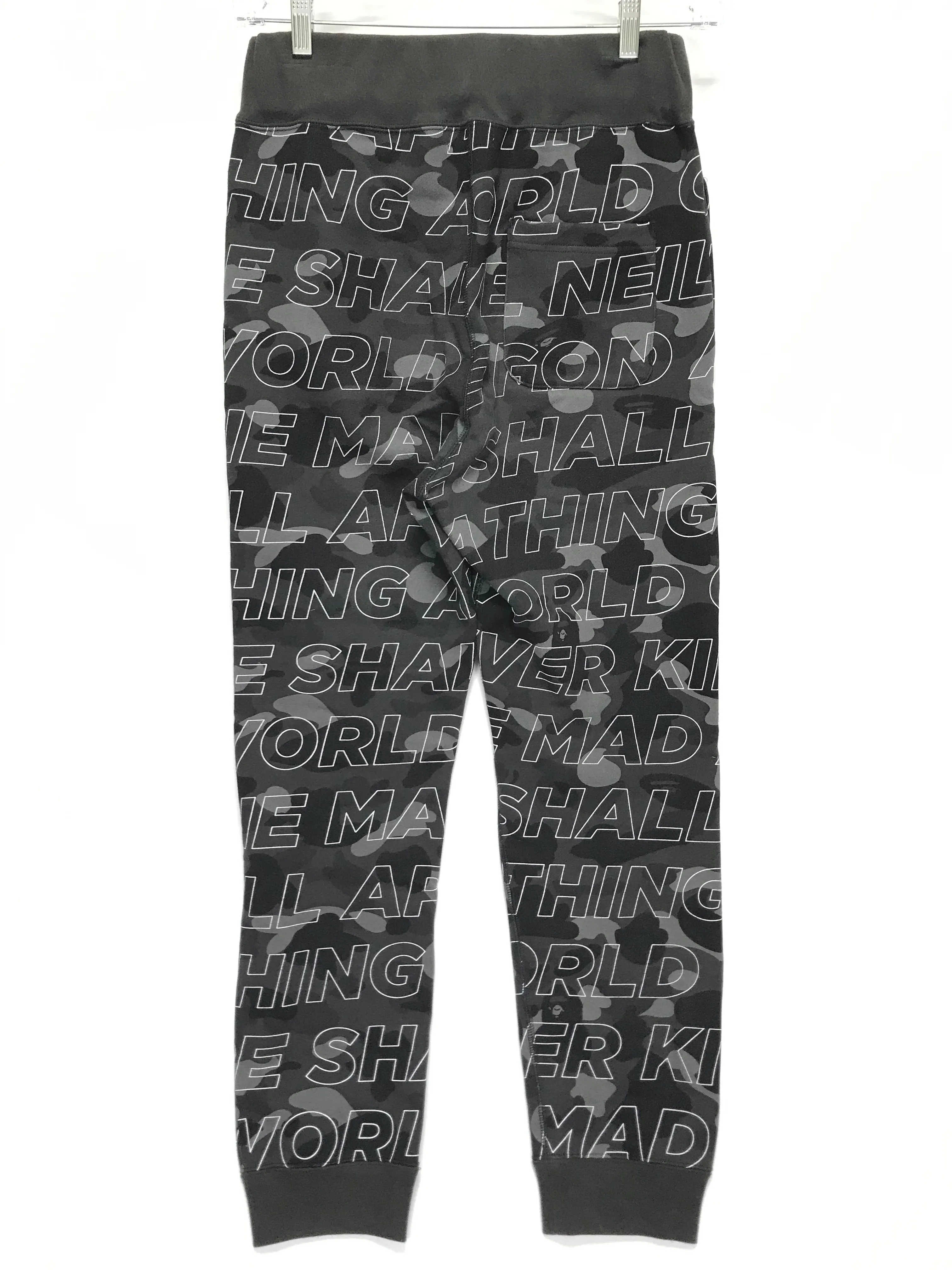 [S] A Bathing Ape Bape Text Camo Sweat Pants