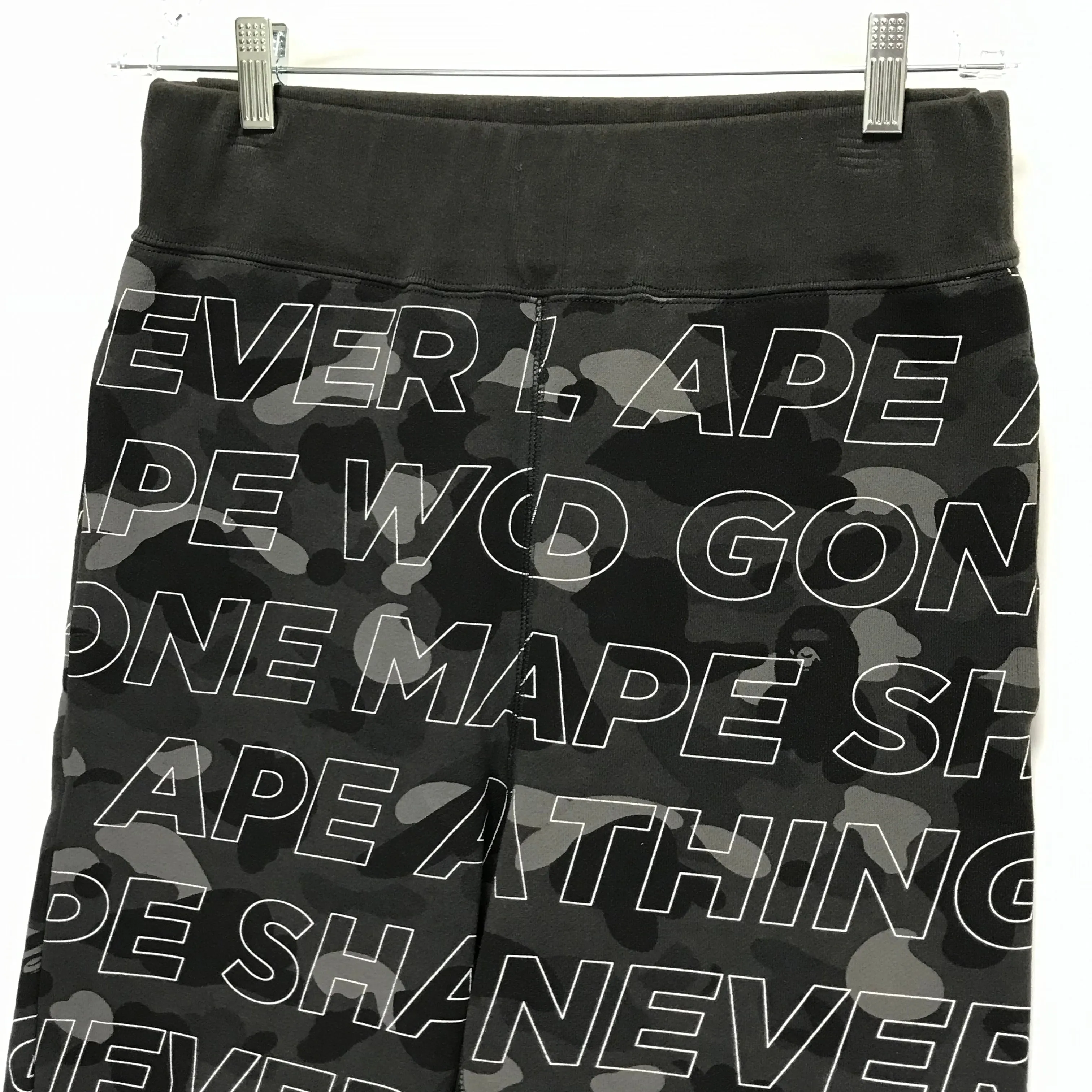 [S] A Bathing Ape Bape Text Camo Sweat Pants