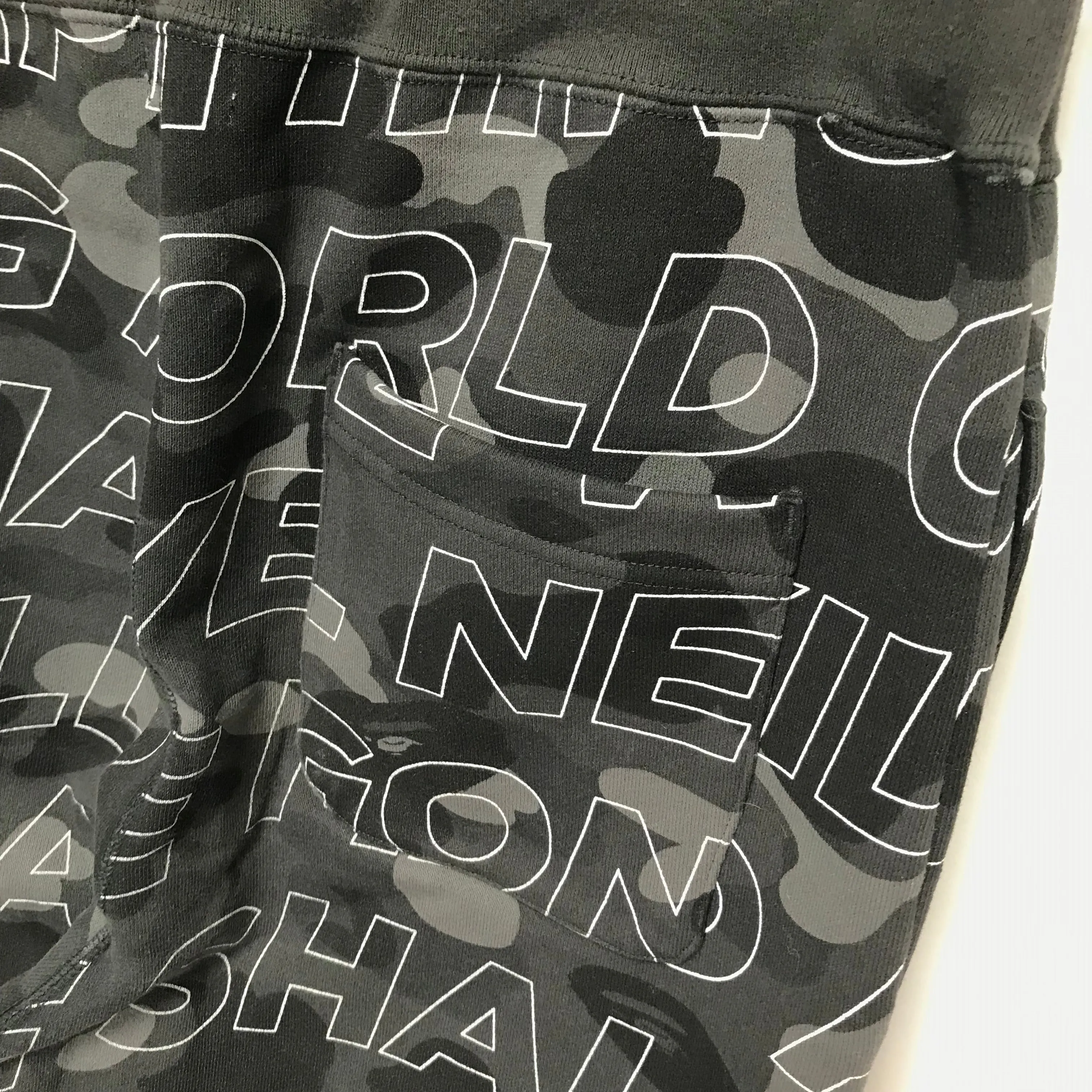 [S] A Bathing Ape Bape Text Camo Sweat Pants