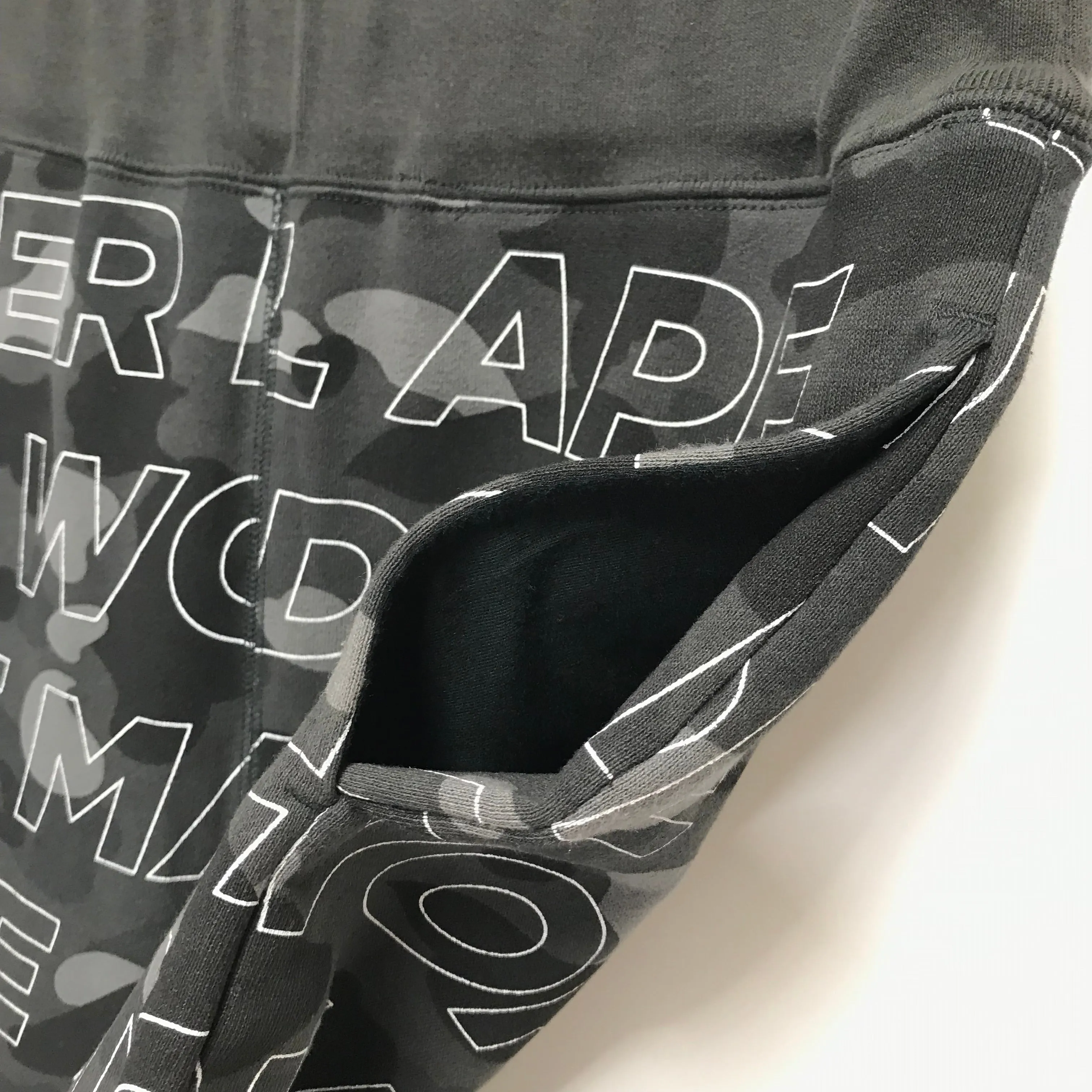 [S] A Bathing Ape Bape Text Camo Sweat Pants
